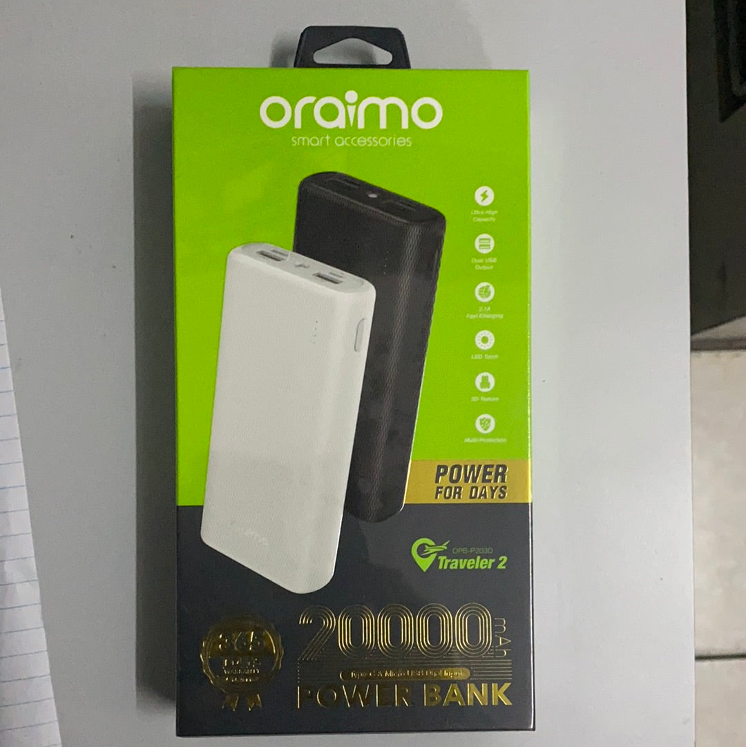 Oraimo Traveler2 20000mAh Power Bank OPB-P203D