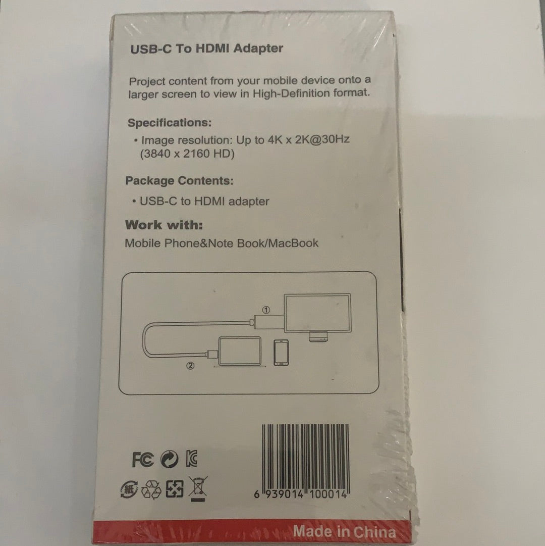 4K USB -C to HDMI Cable 2M